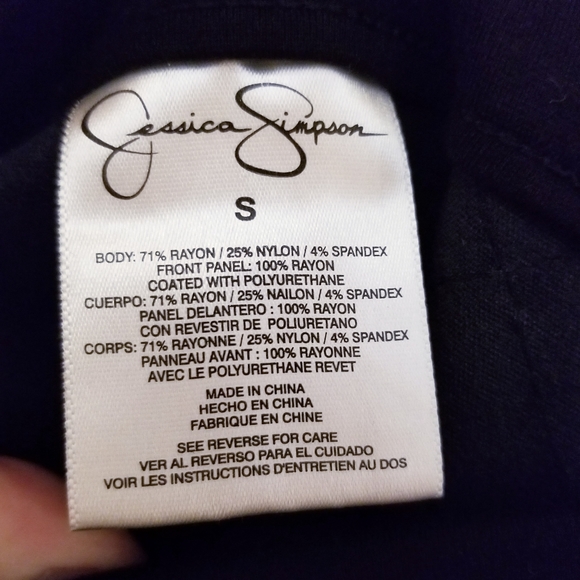 Jessica Simpson | Black Faux Pleather Leggings Pants Tights - Picture 6 of 6